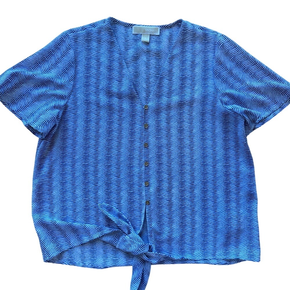Michael‎ Kors Women's Patterned Tie Knot Blouse